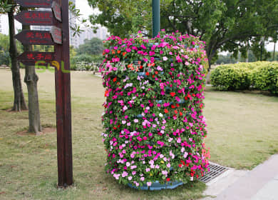 Guangzhou Huadu District road landscape promotion pole greening