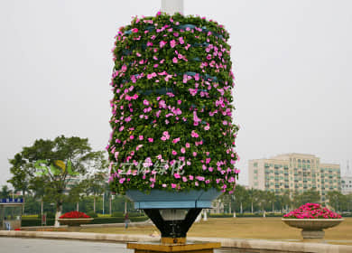 Guangzhou Huadu District road landscape promotion pole greening