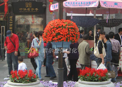 The landscape of Qianmen pedestrian street in Beijing