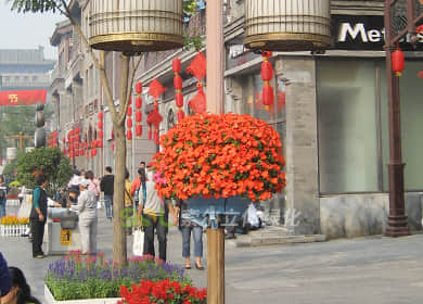The landscape of Qianmen pedestrian street in Beijing